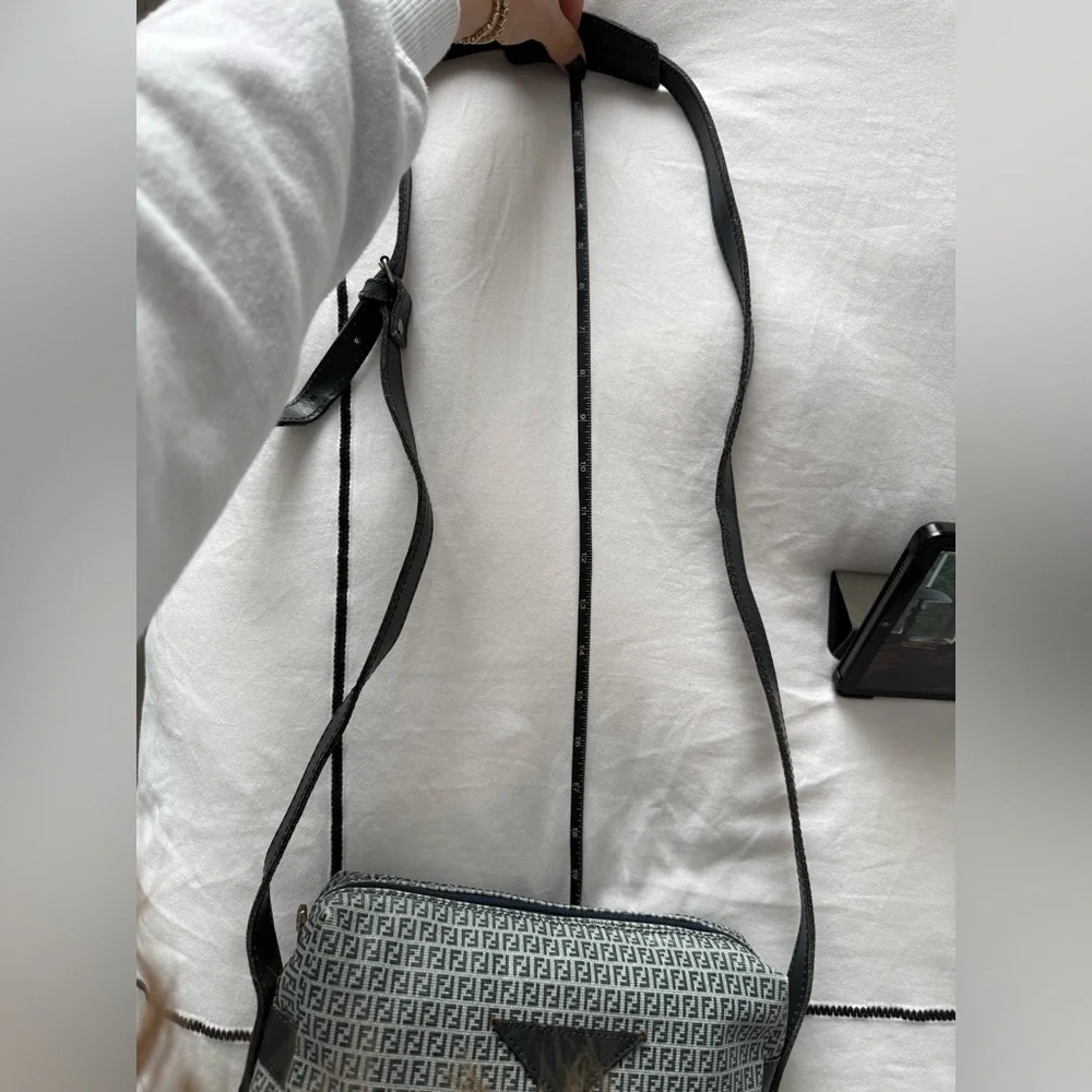 Vintage Fendi Zucca Canvas Shoulder Bag – Blue/Gray Monogram – Made in Italy - Picture 16 of 16